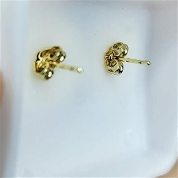 13mm Brass 14K Solid Nugget Cookie Earring Earrings Bling Stud Type Fashion - Picture 4 of 5